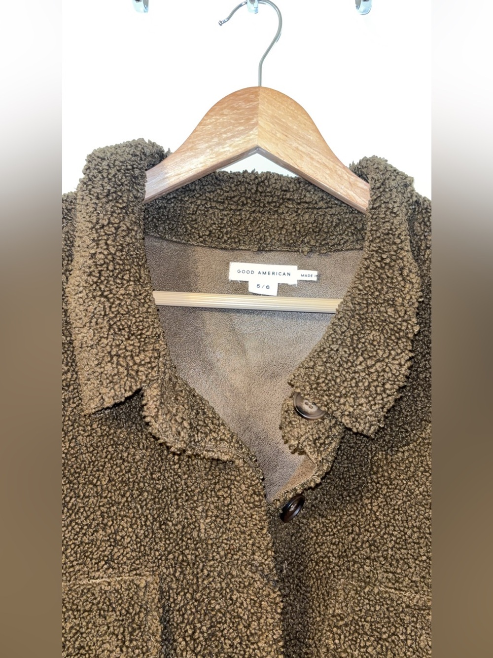 Good American Contour Sherpa Jacket Brown - Picture 3 of 7